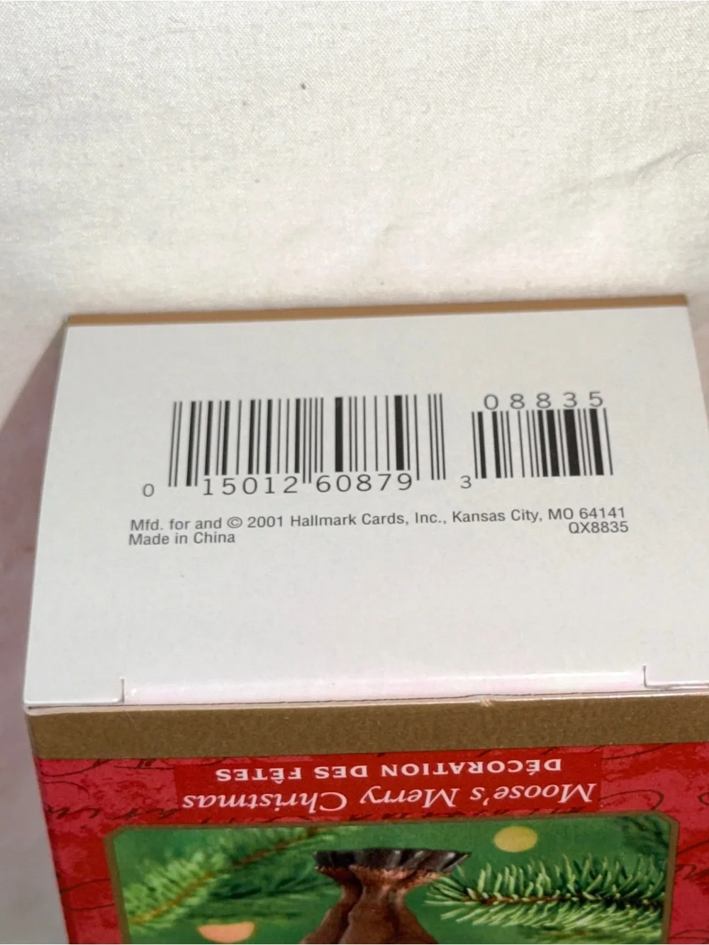Hallmark 2001 Moose’s Merry Christmas Keepsake Ornament Cardinal Lights Box